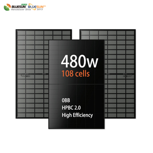 Paneles <span class=keywords><strong>Solares</strong></span> Monocristalinos Bluesun de Primera Calidad HPBC 2.0, Panel Solar Negro Completo de 450, 480, 500 Vatios, Panel Solar Flexible - Product Image 1