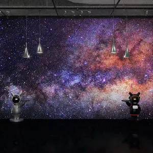 3d科幻空间墙布宇宙主题背景Ktv卧室儿童房壁纸星空壁纸