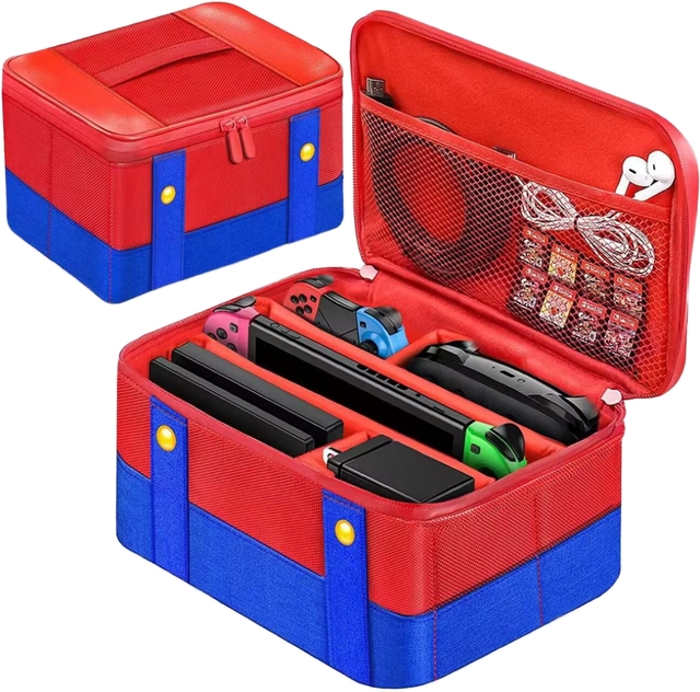 Large Capacity Case for Nintendo Switch Lite OLED EVA Storage Bag Soft Protective Carrying Mario Case