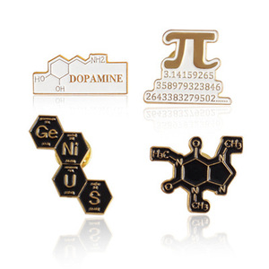 Accesorios de regalo para estudiantes de ciencia molecular de Química <span class=keywords><strong>matemática</strong></span> personalizada, broche de laca horneada de Metal, insignias, alfileres de esmalte duro - Product Image 4