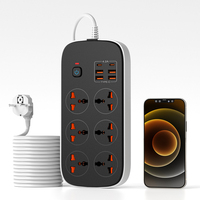 Stop Kontak Universal US/AU dengan 6 Outlet, 4 Port USB-A, 2 Port USB-C, Pelindung Lonjakan Arus, Harga Terjangkau
