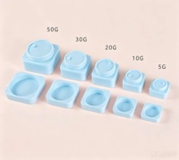Pots en plastique de luxe vides, mats et givrés, pour crème visage, cosmétiques PP, 5g, 10g, 20g, 30g, 50g, blanc, rose, carrés, avec couvercle