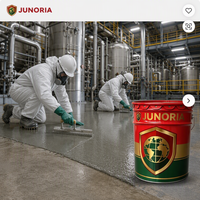 Enduit de construction liquide époxy Junoria haute résistance renforcé au sable de quartz, couche de nivellement haute épaisseur mate pour entrepôt