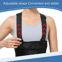 YR-412-1 Cinturón de Soporte Lumbar Elástico y Transpirable con Tirantes para Hombros, de Poliéster y Algodón, para Protección de Espalda y Moldeado de Cintura
