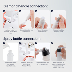 Appareil de microdermabrasion au diamant, peeling facial, pulvérisation d'eau, exfoliation, peeling de la peau du visage, aspiration des points noirs - Product Image 5