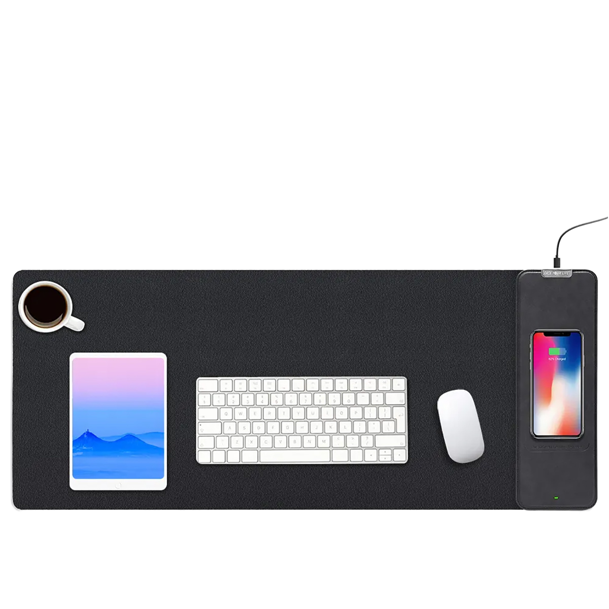 <strong>Wireless</strong> <strong>Charging</strong> Detachable Waterproof Leather <strong>Desk</strong> <strong>Mat</strong> Soft Breathable Large Computer <strong>Mat</strong> with Wrist Rest for Office Use