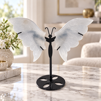 Ornement en cristal de 12 cm en forme d'ailes de papillon en pierre d'ange, décoration de papillon pour la maison, la table, l'étagère, cadeau