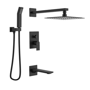Juego de cabezal de ducha cuadrado de latón contemporáneo, Sistema de ducha, grifo de lluvia oculto para baño, juego de ducha de lluvia montado en la pared - Product Image 2