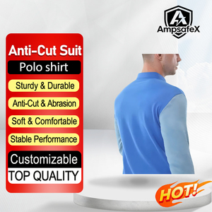 Chemise polo résistante aux coupures AmpsafeX en HPPE, coupe classique, personnalisable, vêtements de sécurité personnelle pour une utilisation en extérieur - Product Image 1
