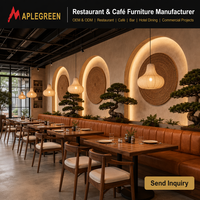 Ensemble de mobilier de café moderne, banquettes de restaurant commercial, table et chaises de salle à manger, design en bois personnalisé pour café, hôtel, bar