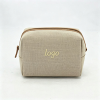 Pochette cosmétique réutilisable et lavable en coton, organiseur de maquillage avec logo personnalisé pour le rangement de cosmétiques et de produits de toilette