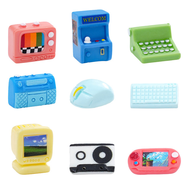 Retro Vintage Tv, Radio, Small Household Appliances, Dollhouse Diy Decoration Accessories, Mini Resin Ornaments
