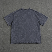 T-shirt personnalisé à manches courtes, coupe courte, effet vieilli, délavé à l'acide, OEM, en coton épais 100%, avec ourlet coupé