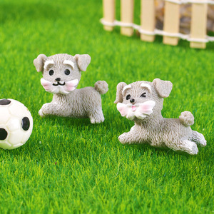Figurine réaliste de chien Schnauzer <span class=keywords><strong>miniature</strong></span> pour jardinières micro-paysagères, adorable chiot de dessin animé, ornement décoratif - Product Image 2