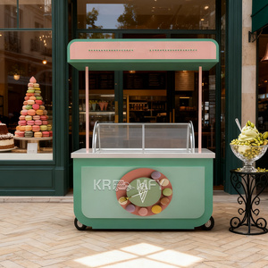 Chariot à glaces mobile entièrement équipé, durable et tendance, pour la vente de gelato - Product Image 6