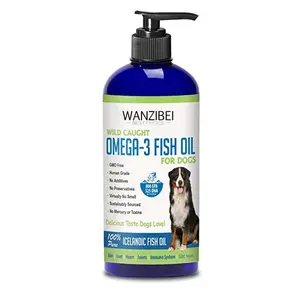 WANZIBEI-aceite de salmón para perros y gatos, suplemento líquido de 3 vitaminas, venta al por mayor
