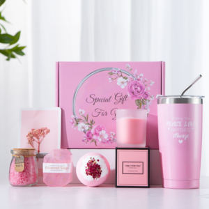 Ensemble de salle de bain pour femmes avec boîte-<span class=keywords><strong>cadeau</strong></span> au parfum de rose et Self Care Essentials Idéal - Product Image 2