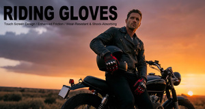 Summer Breathable Microfiber Full Finger <strong>Motorcycle</strong> <strong>Gloves</strong> Hook Loop Closure Non-slip <strong>Touch</strong> Screen Compatible Adjustable Wrist - Product Image 5