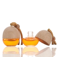Bouchon en bois couvercle Laser Logo boule forme bouteille en verre suspendu voiture parfum diffuseur bouteille