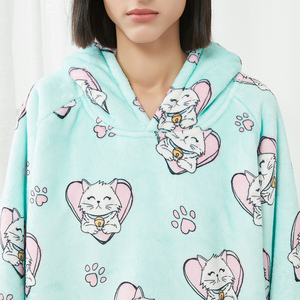 Nhà Máy Ấm Cúng Thoải Mái Tùy Chỉnh <span class=keywords><strong>Sherpa</strong></span> Quá Khổ TV Chăn Dài Tay Áo Hàn Quốc Phong Cách Lễ Hội Mặc OEKO-TEX Chứng Nhận - Product Image 6