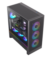 Boîtier de jeu Full Tower avec panneau en maille, fenêtre latérale et support de refroidissement liquide pour cartes mères EATX ATX, bande RGB