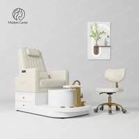 Fauteuil de pédicure Madamcenter Cillon avec base en céramique et bol en plastique pour services de pédicure en spa