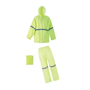 men's rain suit high visibility reflective work rain