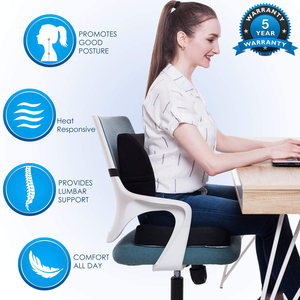 เมมโมรี่โฟม100% Sky-Touch หมอนรองเอวและเบาะที่นั่งบรรเทาอาการปวดหลังสำหรับเก้าอี้สำนักงาน - Product Image 6