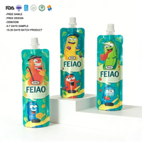 Film d'emballage en rouleau en plastique Doypack avec bec verseur pour jus de fruits et légumes pour bébés, idéal pour la vente en gros et la personnalisation