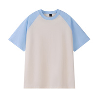 Nouveau T-shirt décontracté ample en coton pur 240g, style rétro américain, manches raglan, color block, pour couple, collection Printemps-Été