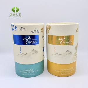 Custom printed food grade cardboard container packaging round gift paper tube boxes for green tea packaging