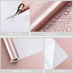 Papel Adhesivo Decorativo ORON DECO, Rollo de Papel Metálico <span class=keywords><strong>Autoadhesivo</strong></span> con Diseño de Rosas Doradas, para Decoración de Cocina - Product Image 3