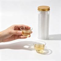 Tasses à thé jetables en cristal, lot de 40, mini-tasses de dégustation en plastique rigide transparent pour cérémonie du thé