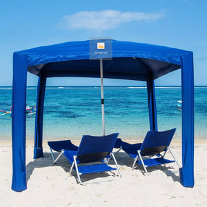 FINE OCEAN Cabana extérieure de plage à cadre pliant carré avec abri solaire - Product Image 3