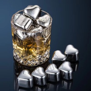 Personalizzabile 304 acciaio inox a forma di cuore di raffreddamento <span class=keywords><strong>cubetti</strong></span> di ghiaccio Bar accessori per bevande in cucina di casa - Product Image 6