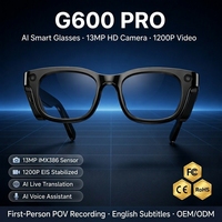 Lunettes Intelligentes IA avec Traduction ChatGPT, Appel ENC, Lecteur de Musique, Enregistrement Vidéo Haute Définition sans Fil BT, Caméra Pexie 1300W