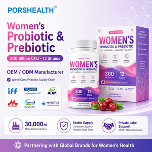 Probiotici Femminili da 300 Miliardi di CFU con Mirtillo Rosso e Prebiotici |   <span class=keywords><strong>Capsule</strong></span> con Etichetta Privata OEM/ODM - Product Image 1