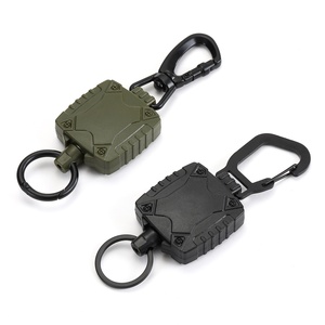 DF 118 Retractable Steel Wire Rope Keychain with <b>Elastic</b> Pull <b>Cord</b> Anti-Loss Design High Elasticity Easy-Pull Reel Rope Hook - Product Image 1