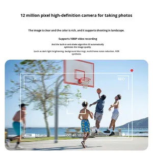 แว่นตาแปลภาษาอัจฉริยะ AI พร้อมแบตเตอรี่คู่ 1200w ถ่ายภาพ HD วิดีโอป้องกันการสั่นไหว สตรีมสด ควบคุมด้วยเสียง ฟังเพลง - Product Image 4