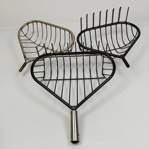 Rastrello per conchiglie resistente con rivestimento in polvere nera, manico in acciaio inossidabile, tipo <span class=keywords><strong>a</strong></span> cestello per la raccolta di molluschi - Product Image 1