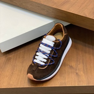 Mocasines de Cuero Genuino de Primera Calidad con Cordones en Contraste Marrón Oscuro, Zapatillas Retro de Caña Baja, Estilo Urbano Unisex Flexible - Product Image 2