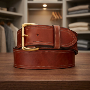 Ceinture pour homme en cuir de vache, boucle à ardillon, style vintage, robuste, écologique, imperméable, durable, designs personnalisables, fabriquée dans l'Uttar Pradesh - Product Image 1