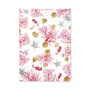Strofinaccio in cotone Excelsa Coral 50x70 cm con motivo stampato, lavabile in lavatrice, multicolore, rettangolare, prodotto in India - Product Image 1