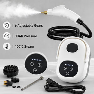 Limpiador a Vapor OEM ODM de 1500W, 3BAR de Alta Presión, Tanque de 1000ml, Calentamiento Rápido en 15s, Máquina de Limpieza Portátil para Hogar, Auto y Cocina - Product Image 1