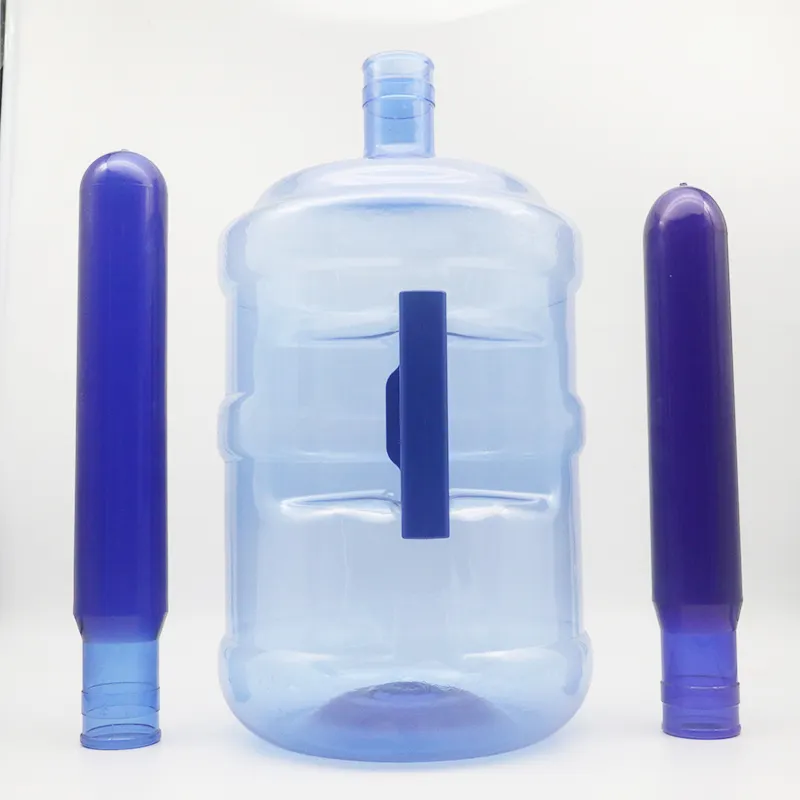 Custom blue plastic gallon bottle preformas 730g 750 g 800g 5 gallon pet preform for 5 gallon water bottle with handle
