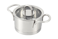 Ensemble de casseroles classiques modernes en acier inoxydable 4 pièces, marmite, couvercles en verre trempé, écologiques, compatibles four, induction, lave-vaisselle