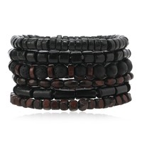 Bracelet de fil élastique Offre Spéciale de haute qualité pour hommes Bracelet de perles en bois Bracelet de perles de coquille de noix de coco accessoires de mode
