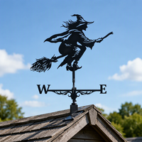 Aiguille d'vente en métal noir résistant à la rouille, décoration extérieure pour toit, jardin, cour, Halloween