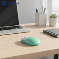 Souris sans fil double mode 2,4 GHz 1200 dpi avec récepteur USB rechargeable pour tablette, ordinateur portable, bureau, lumière 7 couleurs