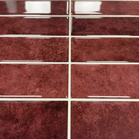 Autocollants muraux 3D en briques rouges de 12 pouces pour cuisine – Carreaux muraux 3D – Décoration murale 3D pour salle de bain – Adhésifs à coller et à décoller pour crédence